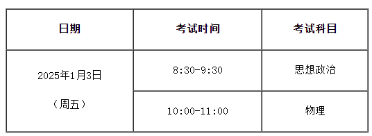 天津2025年1月普通高中学业水平合格性考试时间已公布