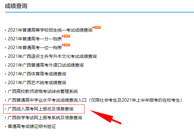 广西成人高考成绩查询流程