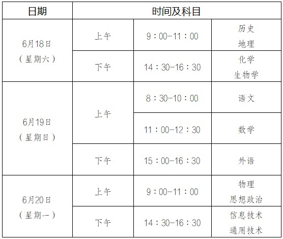 重庆双桥2021-2022学年度第二学期普通高中学业水平合格性考试时间