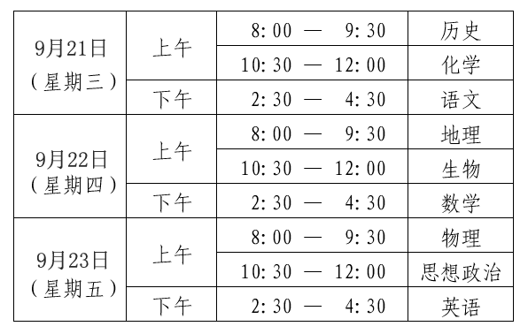 2022年北京西城第二次学考合格性考试时间