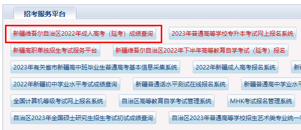 2022年新疆成人高考(延考)成绩查询入口