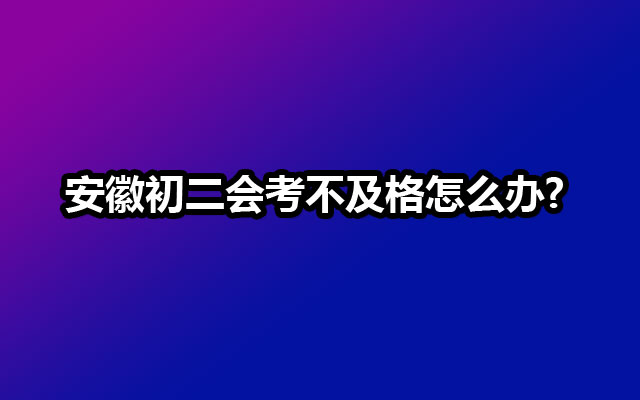 安徽初二会考不及格怎么办?