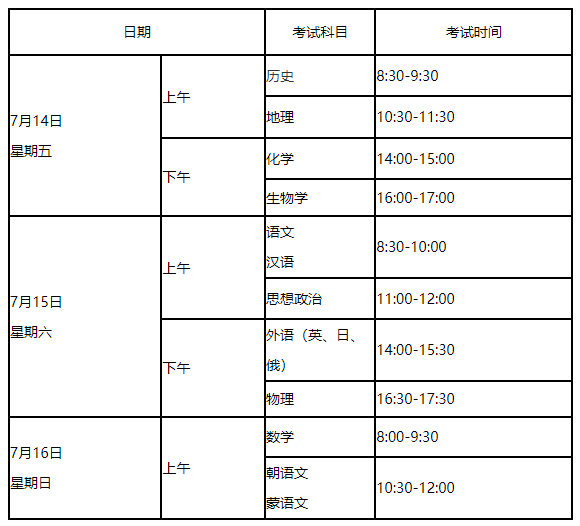 2023年7月辽宁朝阳学业水平合格性考试时间