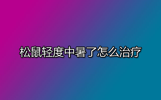 松鼠轻度中暑了怎么治疗
