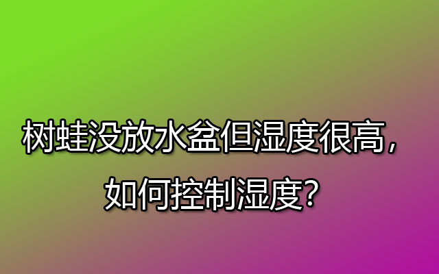 树蛙没放水盆但湿度很高，如何控制湿度？