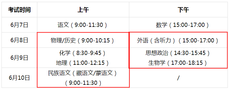 2024年甘肃张掖高中学业水平选择性考试时间