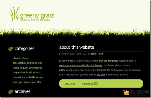 greenygrass index page