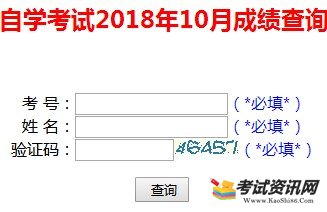 山东2018年10月自考成绩查询入口已开通 点击进入