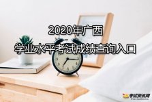 2020年广西柳州学业水平考试成绩查询入口