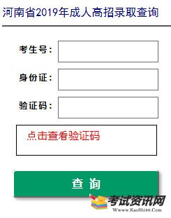 2019河南成人高考成绩查询入口