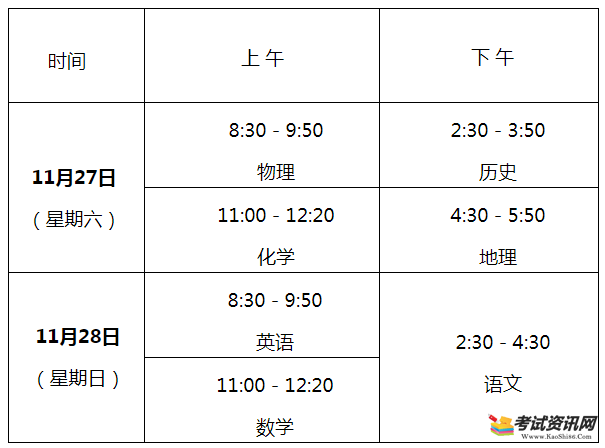 江西赣州2021年下半年普通高中学业水平考试时间